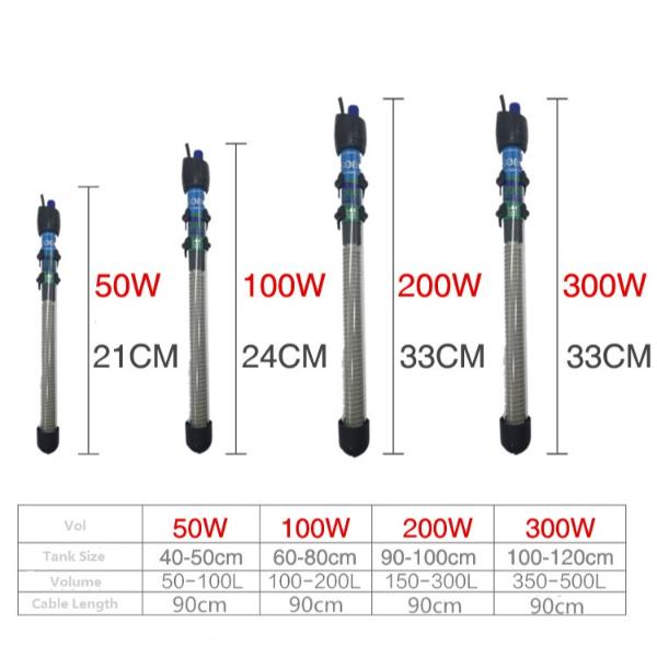 SOBO Glass Heater 25 W/50 W/100 W/ 200 W/ 300 W with Thermostat