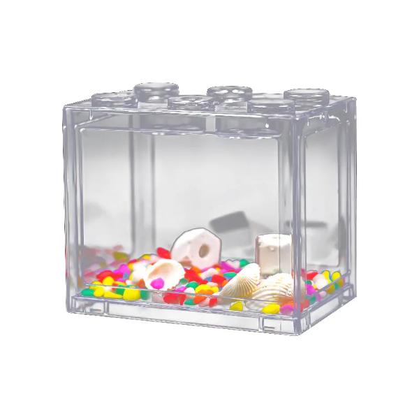 Small Betta Fish Tank  (Size) 12 x 8 x 10cm