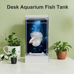 Aquarium Betta Fish Tank Clear Set with Light and Stand Nano Aquariums