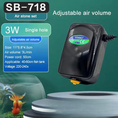 SOBO SB-718 Aquarium Mini Air Pump Fish Tank Oxygen 3L/min 3w