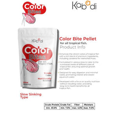 Kabadi Color Bites Nutritionally Balance for All Tropical Fish 25g (3 Sizes)