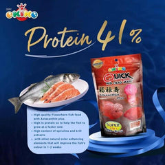 OKIKO Super FLOWERHORN Fish Food Red Head Mark Formula High Protein 100g– (3 Sizes)