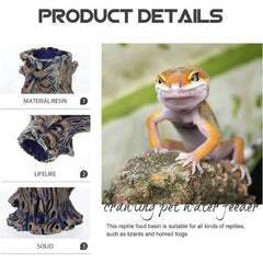 Reptile Food Water Bowl Imitating Natural Rock Resin Tortoise Food Containers
