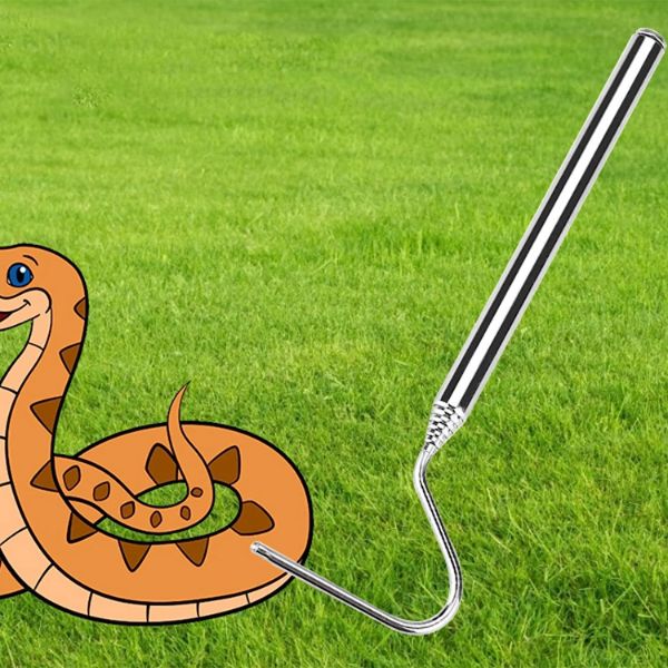Snake Capture Hook, Telescoping Snake Handling Tool Reptile Capture Hook Stainless Steel Portable Snake Tongs for Catching Handling Grabber Pet Snake 16.5cm~68cm