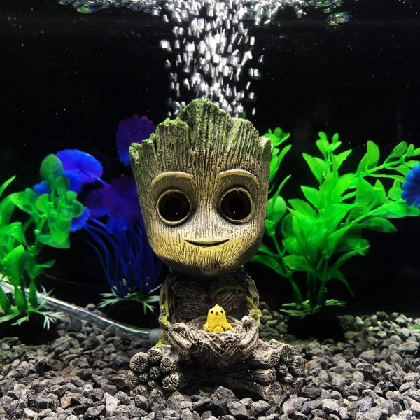 groot air plant Aquarium Groot Air Bubbler Decorations, Tree Man with Air Bubbler Ston – B&K PET Shop