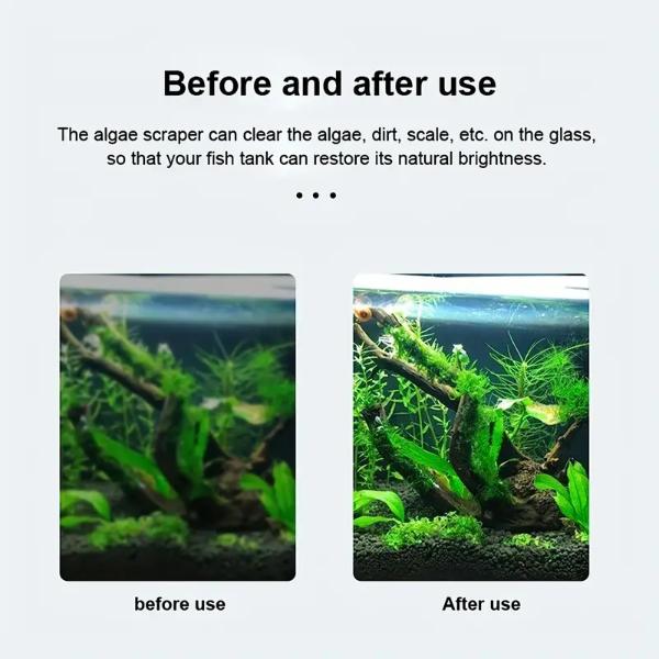 Qanvee Aquarium Algae Scrapper 66cm Stainless Steel
