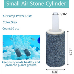 Aquarium Air Stones 1 Inch/2.5mm - 10 Pack Bubble Diffusers for Fish Tanks, Hydroponics, Ponds, Shrimp Tanks - Durable Aerator Bubble Stones, Air Pump Accessories