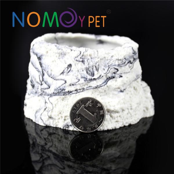 Feeding Cups - Round resin bowl grey lines