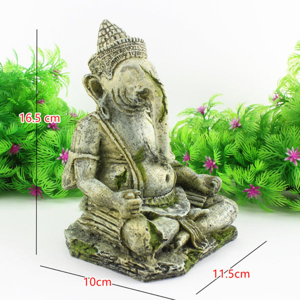 Elephant Sculpture for Fish Ornament Planted Tanks Scenery Buddha Statue