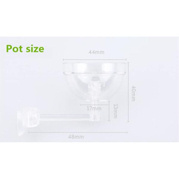 Aquatic Plant Pot Crystal Bowl Holder with Suction Cup for Aquarium Fish Tank Home Decorations