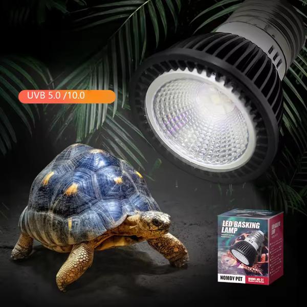 Nomoypet LED Basking Lamp UVB and UVA Bulb 10.0 Calcium Supplement for Reptiles