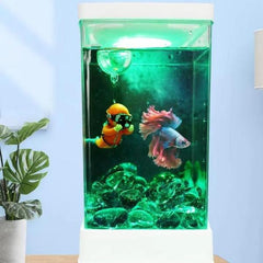 Aquarium Betta Fish Tank Clear Set with Light and Stand Nano Aquariums