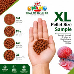 Okiko Head Up Flowerhorn Fish Food (M / L / XL) – 100g