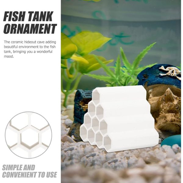 Aquarium Breeding Cave Fish Hiding Shelter Spawning Tube 10 Holes