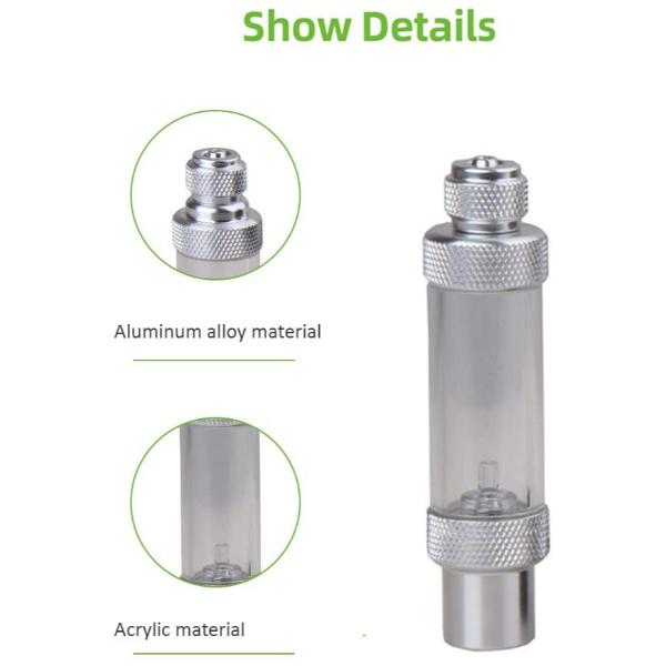 Aluminum CO2 Bubble Counter with Check Valve Single Head