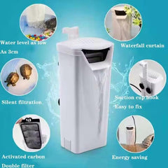 Turtle Filter White 05-3W 3W Low Water Level Internal Aquarium Filter (200–240 L/H)