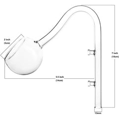 13mm Glass Lily Pipe - Ball Design - In & Out without Skimmer