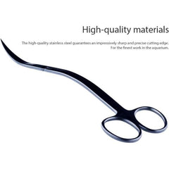 B&K Aquascaping Aquarium Stainless Steel Wave Scissors Black 25cm