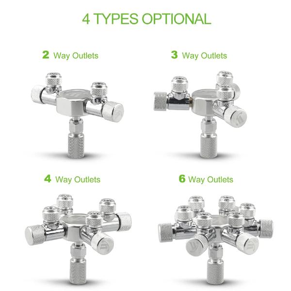 CO2 Splitter Fine Adjusting Valve 2/3/4 Way Outlets