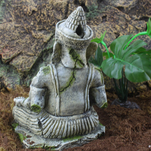Elephant Sculpture for Fish Ornament Planted Tanks Scenery Buddha Statue