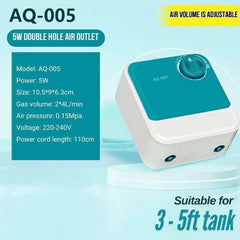 Mini Aquarium Air Pump AQ Series – AQ-003 (3W) / AQ-004 (4W) / AQ-005 (5W) Low Noise Oxygen Pump