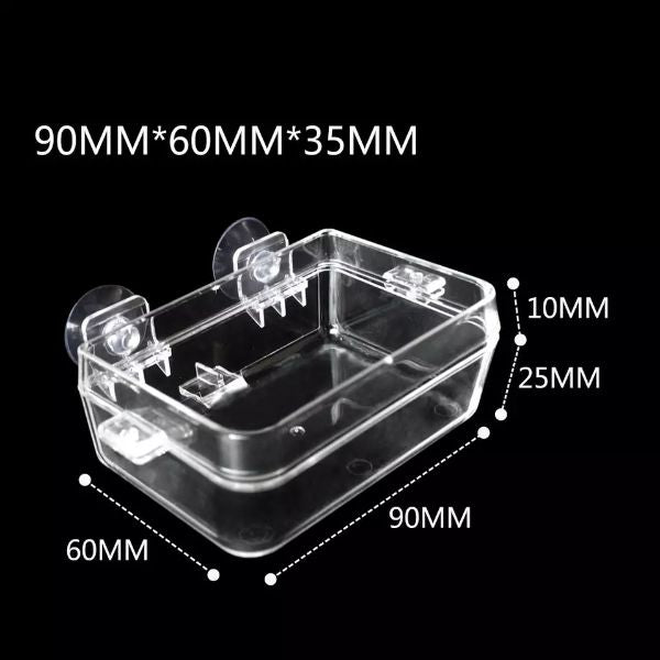 Nomoypet Translucent Plastic Food Water 2 in 1 Reptile Feeding Bowl Mealworm Anti-Escape Feeder for Tortoise Gecko Snakes Chameleon