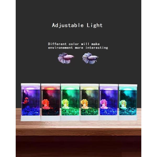 Aquarium Betta Fish Tank Clear Set with Light and Stand Nano Aquariums