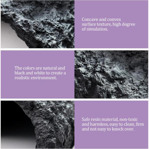 Reptile Hides and Caves Resin Rock Terrarium Hideaway Spot for Bearded Dragon Snakes Tortoise Aquarium
