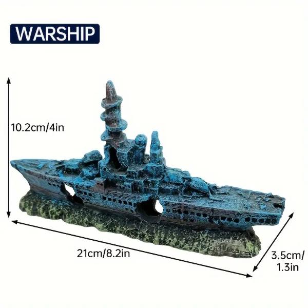 Shipwreck Ship Aquarium Décor 21 x 3.5 x 10cm
