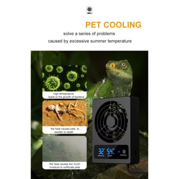 Nomoy Temperature and Humidity Sensor Fan Dehumidifier Ventilation Fan for Reptile Enclosure Terrarium Celsius Version