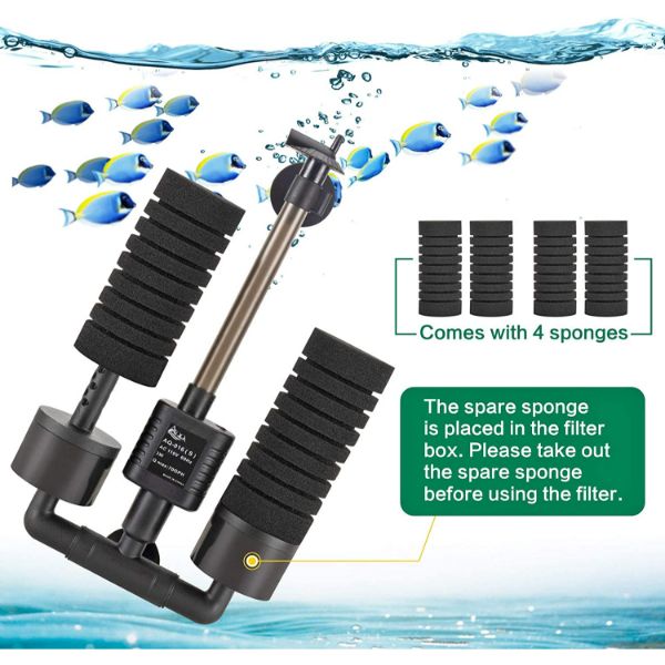 AQQA Aquarium Electric Power Sponge Filter 3W(S) and 5W(M)