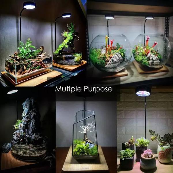 LED Aquarium Light 360 Degree Nano Fish Tank Light with Bamboo Board
