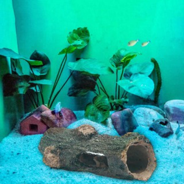 Aquarium Tank Decoration Artificial Ornament Hollow Trunk Simulation Tree Log Wood 12.5x6.5x5cmC