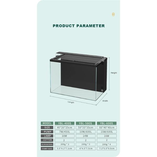 YEE Ecological Complete Fish Tank 50x35x35cm