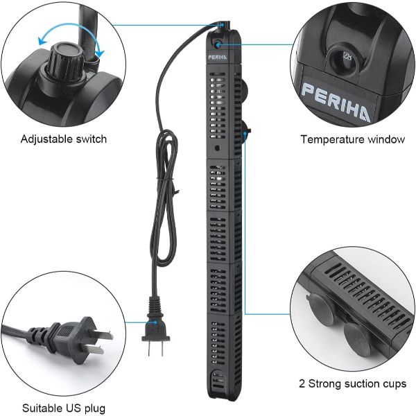 Adjustable Aquarium Heater Fast Heating Safe Protective Case