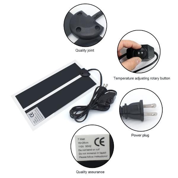 Reptile Heating Pad with Temperature Control, Adjustable Heat Mat for Reptiles Turtle, Aquarium Terrarium Heater 5W/ 7W/ 14W/ 20W/ 28W/ 35W