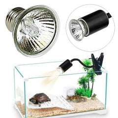 UVA UVB Light Bulb Reptile Ceramic Heat Lamp Pet Heating Bulb Holder Clamp Fixture Heating Light Lamp for Reptiles, Aquarium Turtle Light Adjustable Habitat Lighting Stand