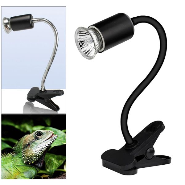 UVA UVB Light Bulb Reptile Ceramic Heat Lamp Pet Heating Bulb Holder Clamp Fixture Heating Light Lamp for Reptiles, Aquarium Turtle Light Adjustable Habitat Lighting Stand