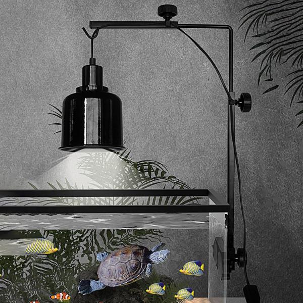 Reptile Lamp Stand Adjustable Metal Heat Lamp Stand and Light Dome Support Fixture for Terrarium