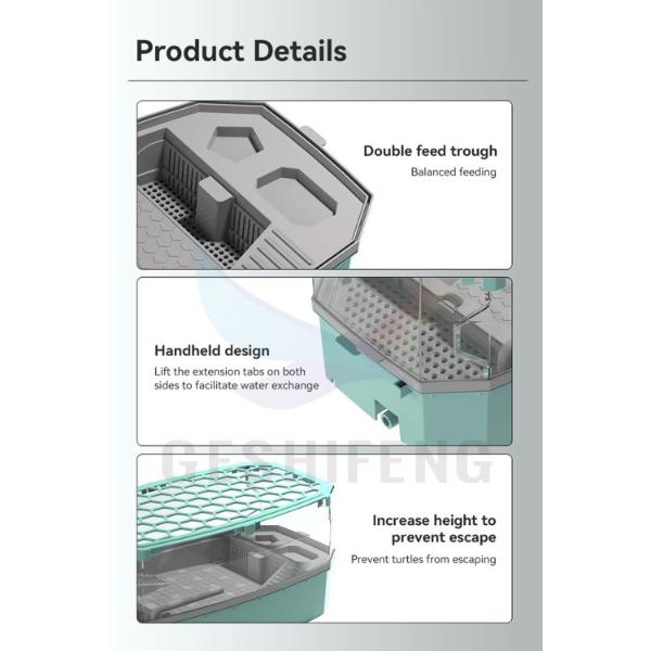 NomoyPet Detachable Terrarium Tank for Turtles & Reptiles with Lid and Pump