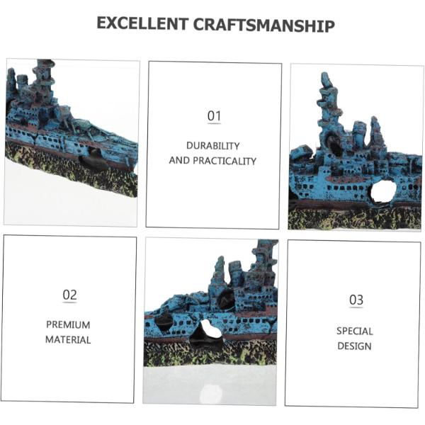 Shipwreck Ship Aquarium Décor 21 x 3.5 x 10cm