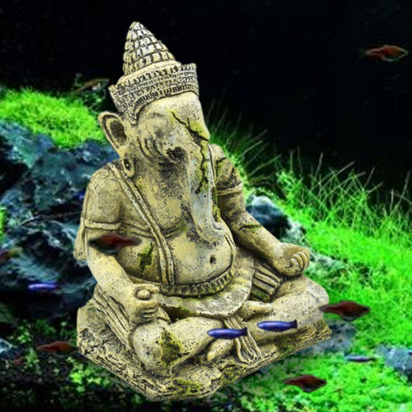 Elephant Sculpture for Fish Ornament Planted Tanks Scenery Buddha Statue