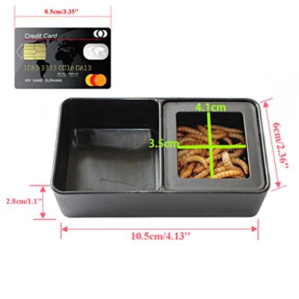 Feeding Box 2 in 1 Mini Plastic Reptile Food and Worm Dish Feeding