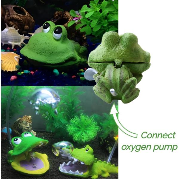 Air Bubbler Frog Aquarium Natural Ornament Decoration
