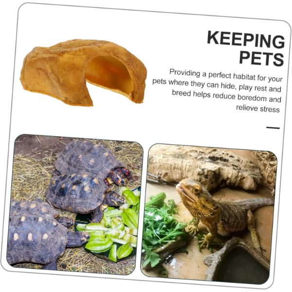Reptile Snake Hideout Resin Cave Basking Platform