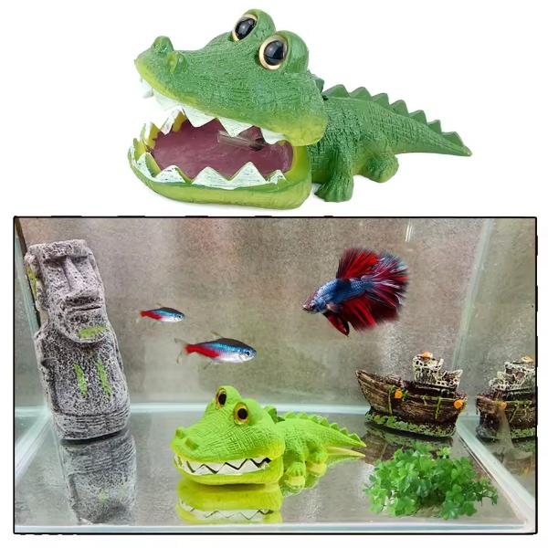 Underwater Bubbling Crocodile Ornament Fish Tank Décor