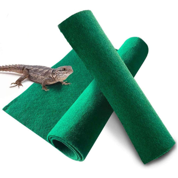 Reptile Carpet Terrarium Substrate Liner Pet Habitat Bedding Soft Green Mat for Bearded Dragon Lizards Gecko Chameleon Iguana Turtles Snakes
