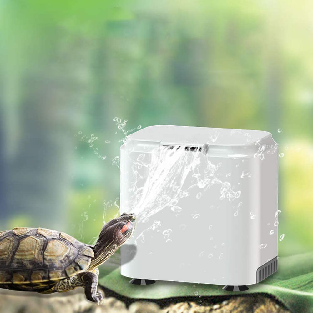 Aquarium Turtle Water Filter Pump 2W Low Position to Run Water and Mini 3 in 1 Shallow Fountain Waterfall Maker for Tortoise Tank