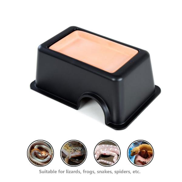 plastic hide with water dish (17.5 X 11.5 X 7.1)