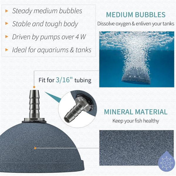 Aquarium Carborundum Air Stone 6 cm Provides Oxygen Circulation (3 Sizes)